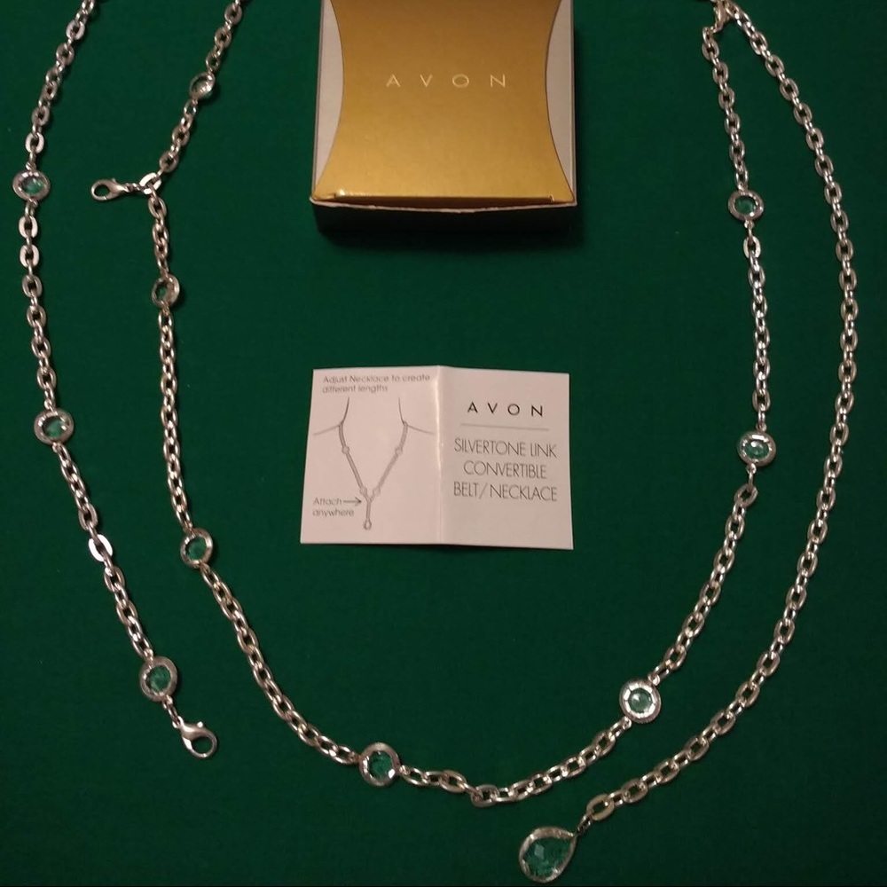 Avon silver toned convertible belt/necklace